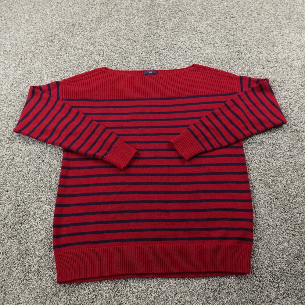 Gap Sweater Womens Medium Red Blue Stripe Knit Pullover Sweatshirt Casual Preppy